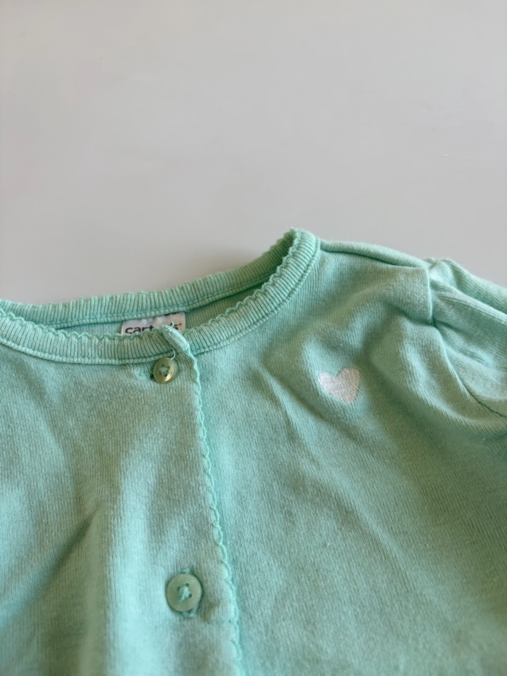 Bundle of Baby Girl Carter’s Onesies and Cardigans Size 9 Months Mint Green - Picture 3 of 16